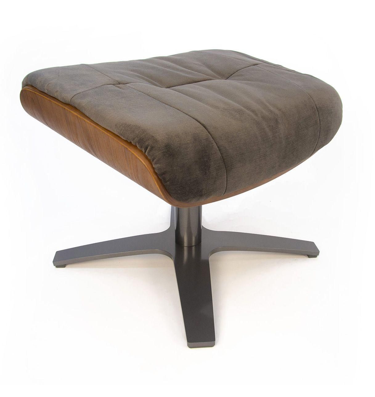 Puf de Tela o Terciopelo y Roble Natural - Véga