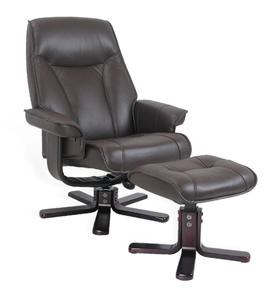 fauteuil -relax-marron-manuel- repose pieds-nautes - coffee