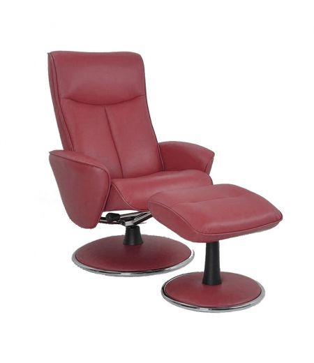 fauteuil -relaxation -manuel-cuir-rouge- moderne-pivotant-nephos