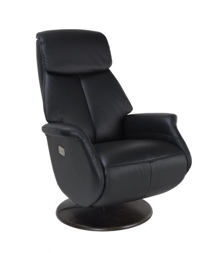 Sillón de relajación eléctrico de piel o Microstar - AETOS - Negro