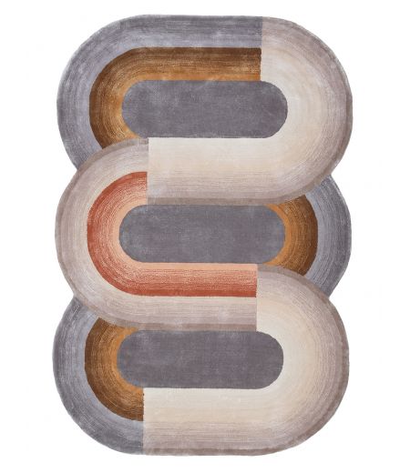 Tapis de Salon Original Brun ou Gris  - Variation - Silver