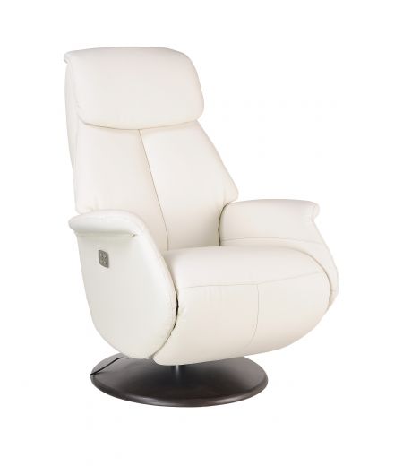Leather and Microstar electric relaxation chair - AETOS - White