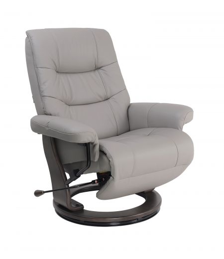 Design Relaxation Armchair in Leather or Microfiber - MAX - Tourterelle 100