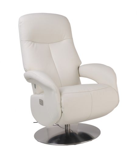 fauteuil -relaxation -electrique -2moteurs- design-cuir- blanc-tolma