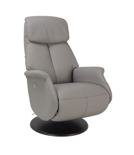 Sillón de relajación eléctrico de piel o Microstar - AETOS - Tourterelle 100