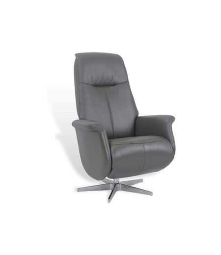 Fauteuil de Relaxation Manuel - Cuir ou Microfibre - GRAPHEUS - Anthracite