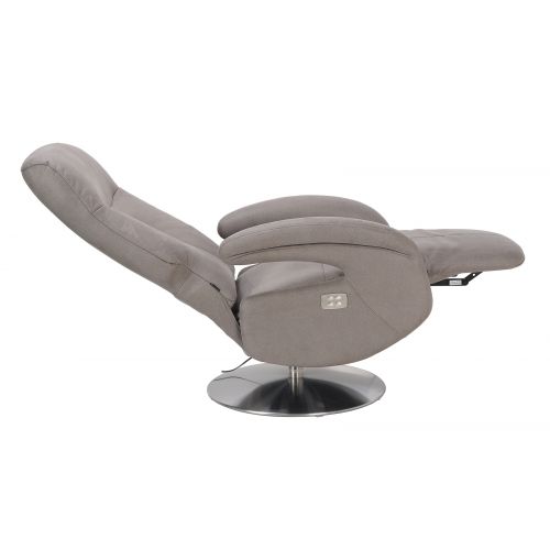 Fauteuil de Relaxation Electrique - Cuir et Microstar - TOLMA - gris - gris cendré