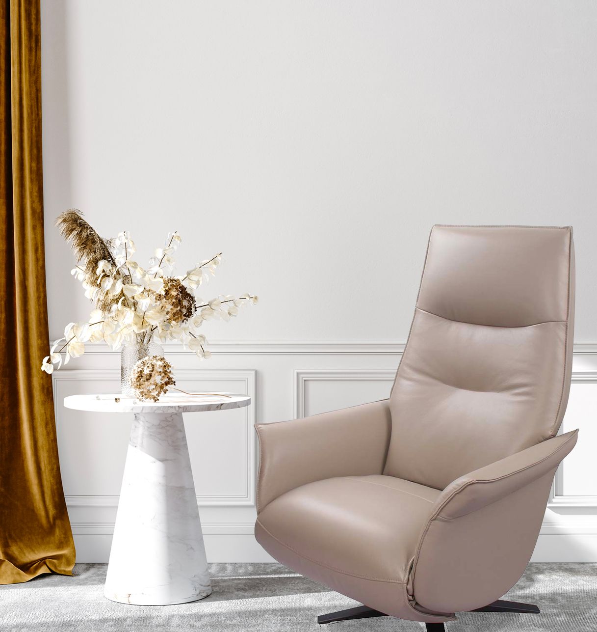 copy of SATURNE - Sillón de relajación de diseño eléctrico con dos motores de microfibra