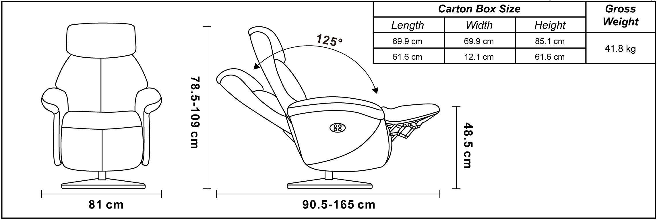 Sillón de relajación eléctrico de piel o Microstar - AETOS