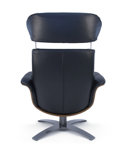 Fauteuil en cuir et bois chêne naturel - Véga