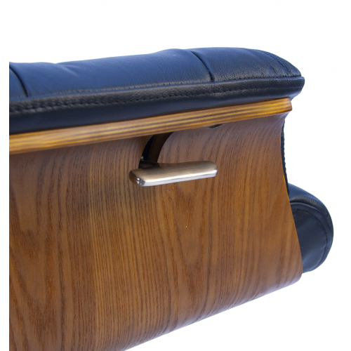 Fauteuil en cuir et bois chêne naturel - Véga