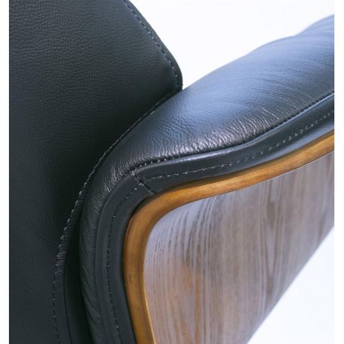 Fauteuil en cuir et bois chêne naturel - Véga