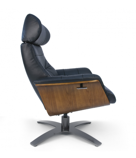 Fauteuil en cuir et bois chêne naturel - Véga