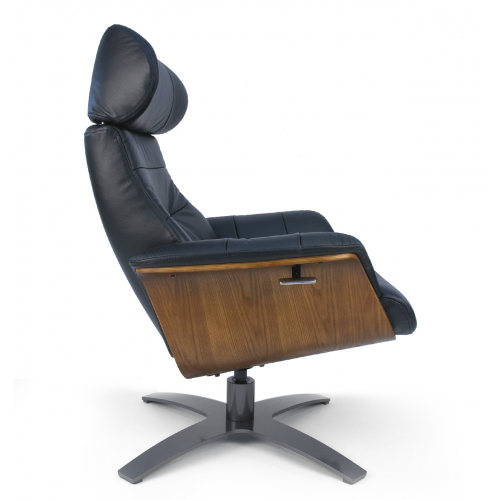 Fauteuil en cuir et bois chêne naturel - Véga