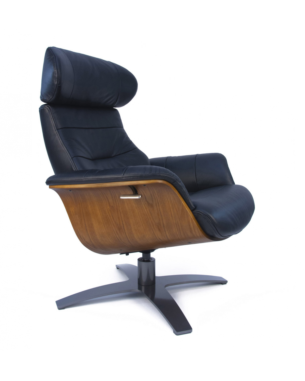 Fauteuil en cuir et bois chêne naturel - Véga