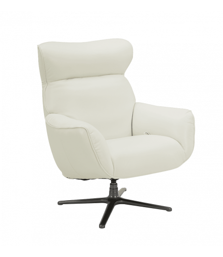 DESTOCKAGE Fauteuil de Relaxation Design - Cuir ou Tissu - CASSIOPEE - Blanc
