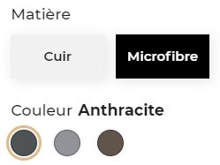 Les variations de produits avec différents coloris et matières